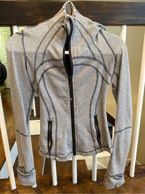 lululemon athletica Gray Herringbone Zip-Up Jacket